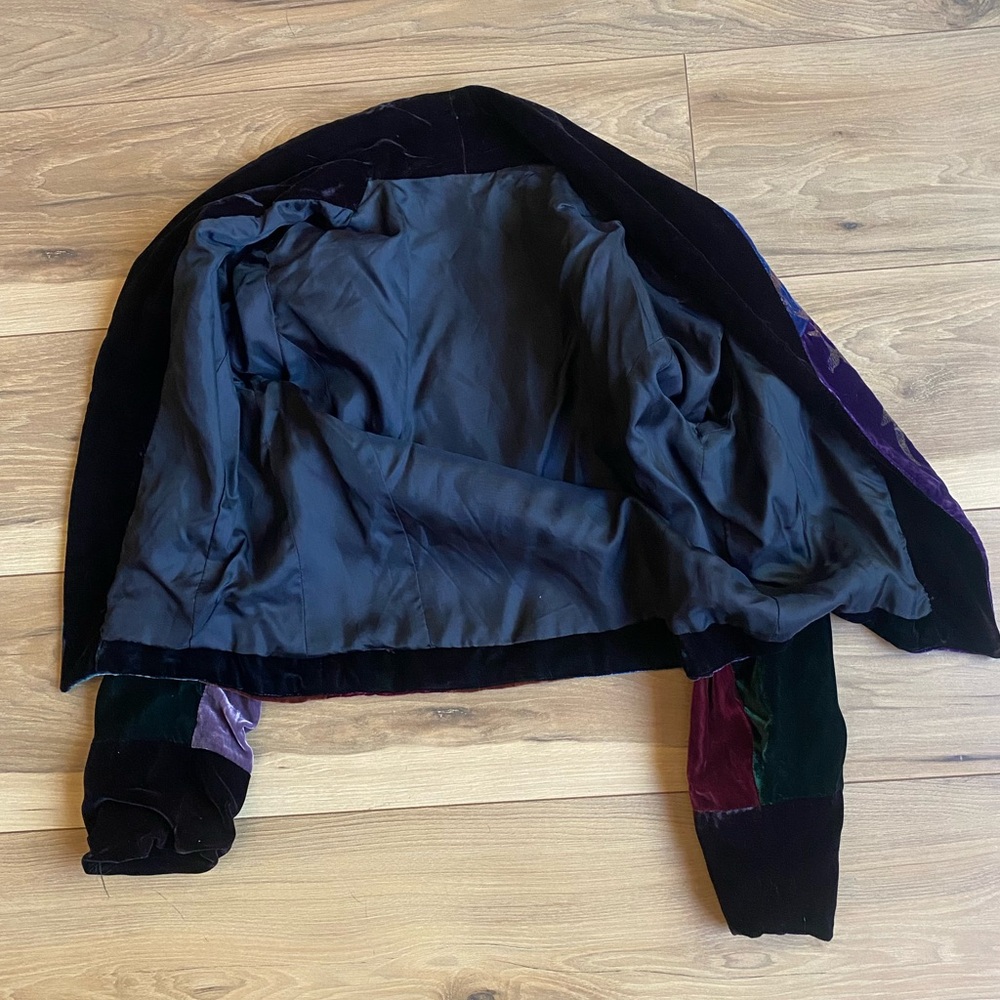 Velvet Multicolor Embroidered Jacket - image 7